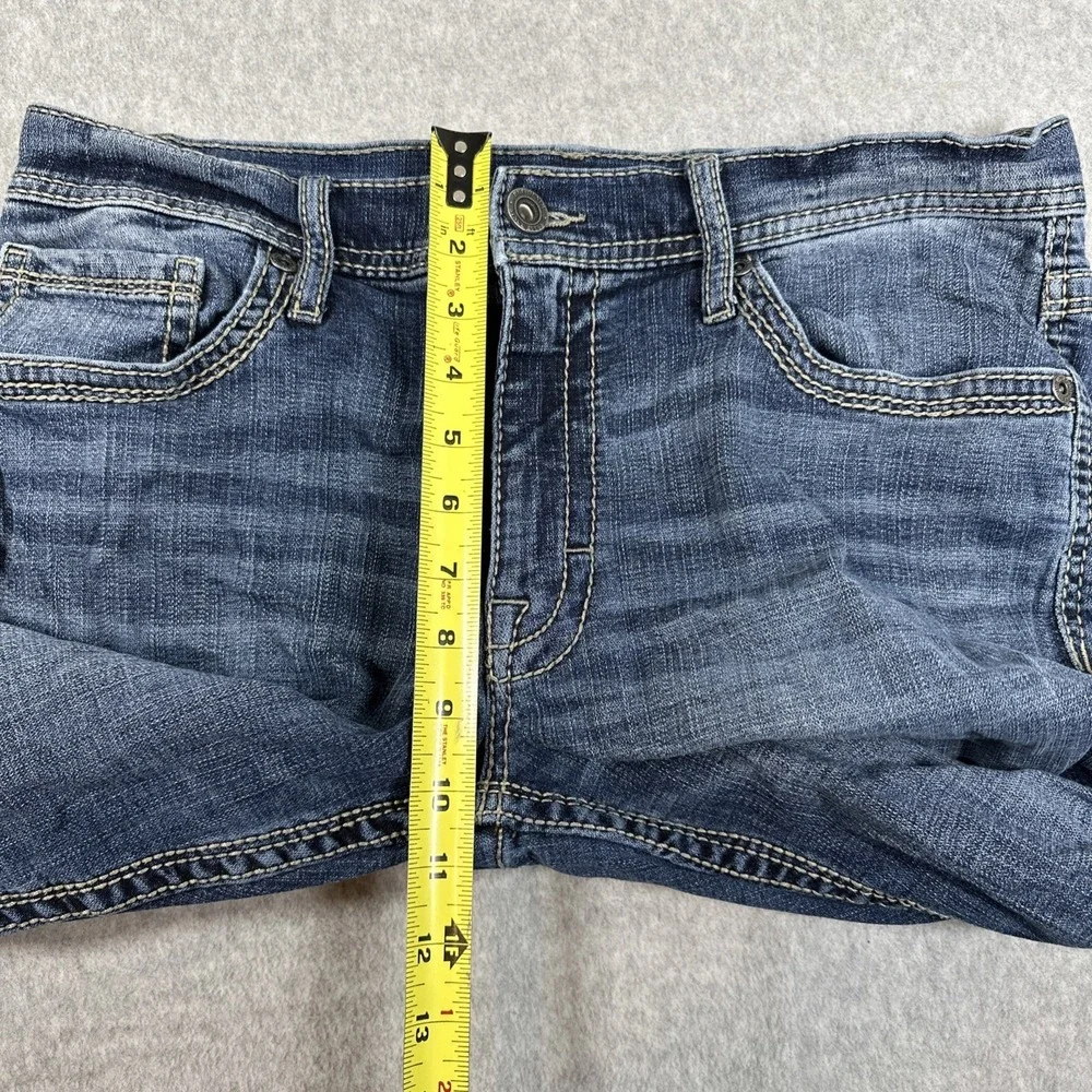 BKE Men's Mason Slim‎ Straight Leg 33X32 Stretch Denim Whiskered Jeans